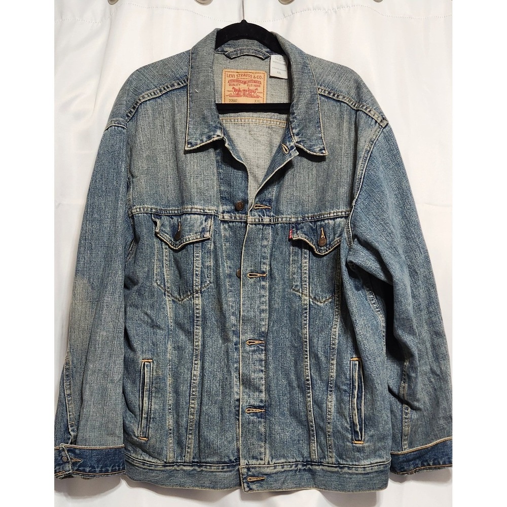 Levis 70507 Mens XXL Standard Trucker Denim Jacket Blue Medium Wash Cotton